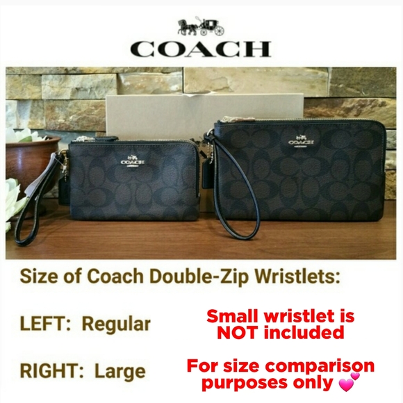 *LAST ONE!* NEW Coach LARGE Double Zip Wristlet - Picture 5 of 9
